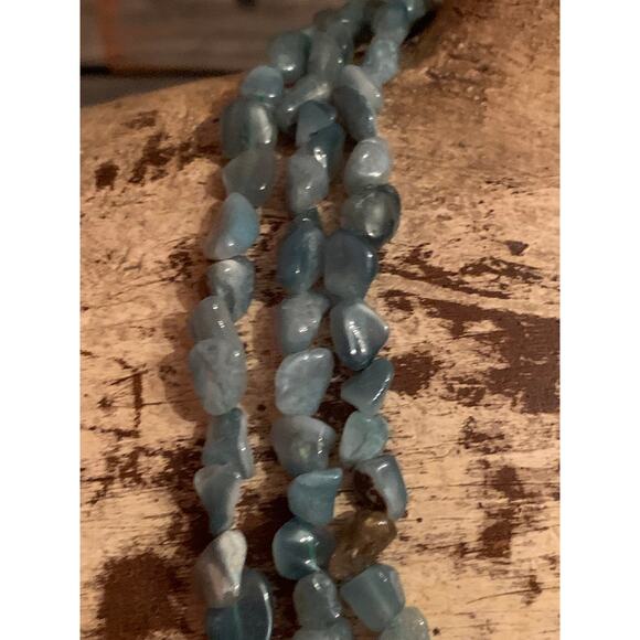 Three Strand Green Quartz Necklace with Magnetic Clasp - Picture 3 of 6